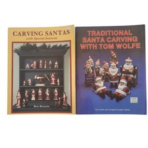 Santa Woodcarving Books Ron Ransom Tom Wolfe Traditional Lot of 2